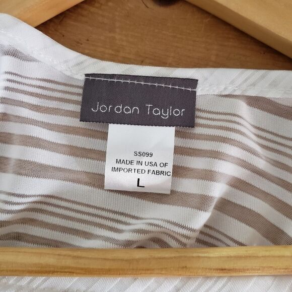 Jordan Taylor Medium Large White Grey Sleeveless Sheer high-low Swim Coverup - Picture 9 of 13